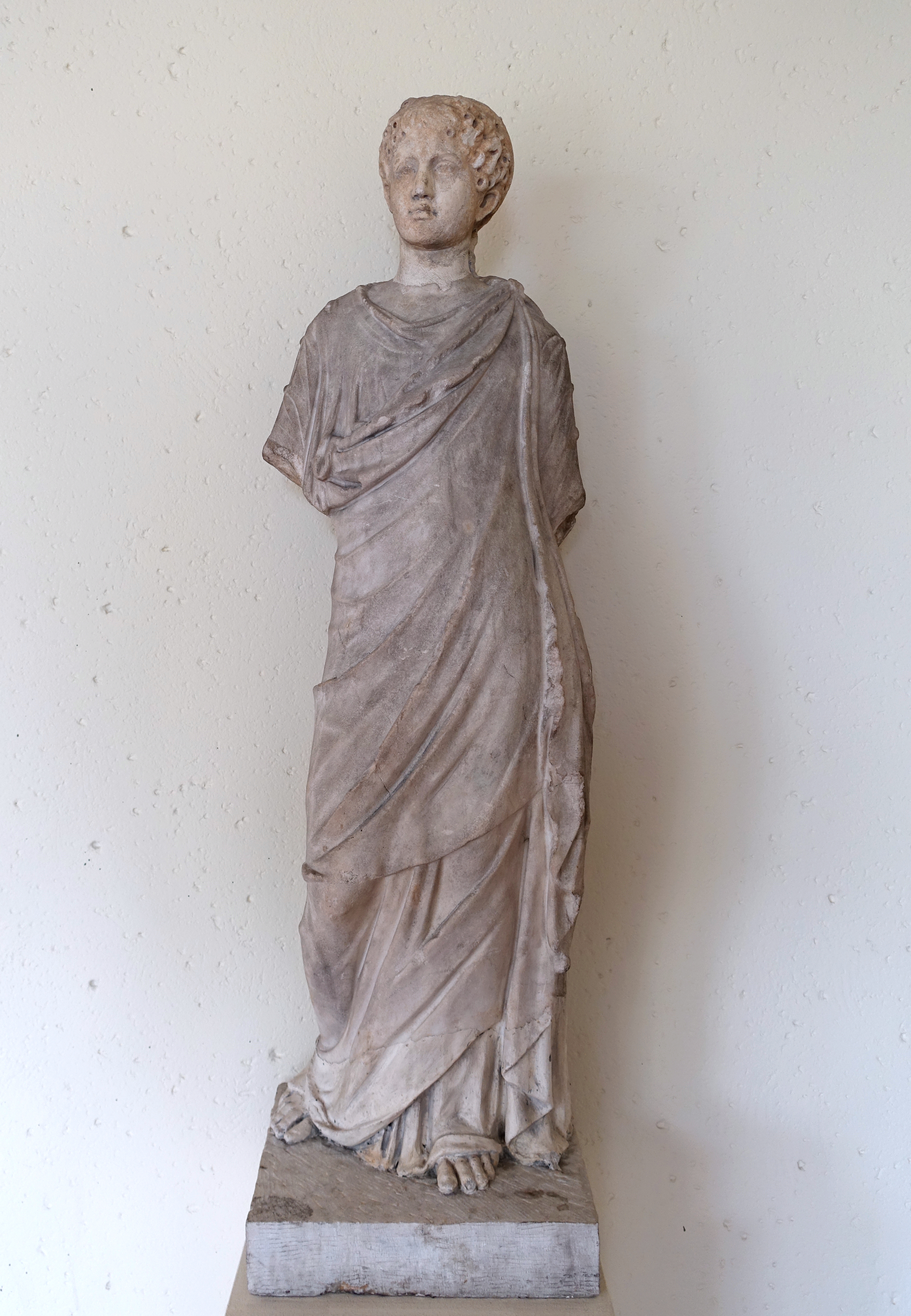 Marble statue of a young woman in chiton and himation, 2nd century AD, Cinquantenaire Museum